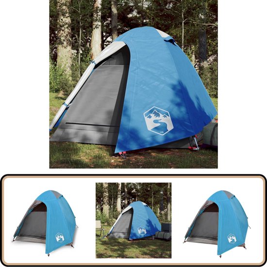 vidaXL Koepeltent - 2 Persoons - Waterdicht - Blauw Kampeertent - Tent - Koepeltent - Tweepersoons Tent - Waterproof Tent van VidaXL