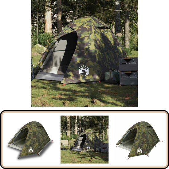 vidaXL Koepeltent - 2-persoons - Waterdicht - Camouflage Kampeer Tent - Koepeltent - Tent Camping - Buitenleven - Vakantie van Vidaxl