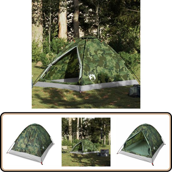 vidaXL Koepeltent - 2-persoons - Waterdicht - Camouflage Kampeertent - Tent Kopen - Koepeltent - Campinguitrusting - Waterproof Tent van VidaXL
