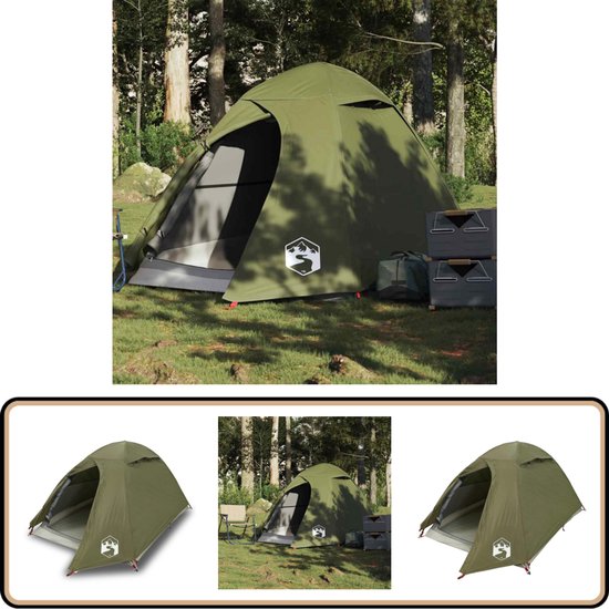 vidaXL Koepeltent 2-persoons waterdicht groen Kampeer Tent - Tent - Koepeltent - 2 Persoons Tent - Waterdicht Tent van VidaXL
