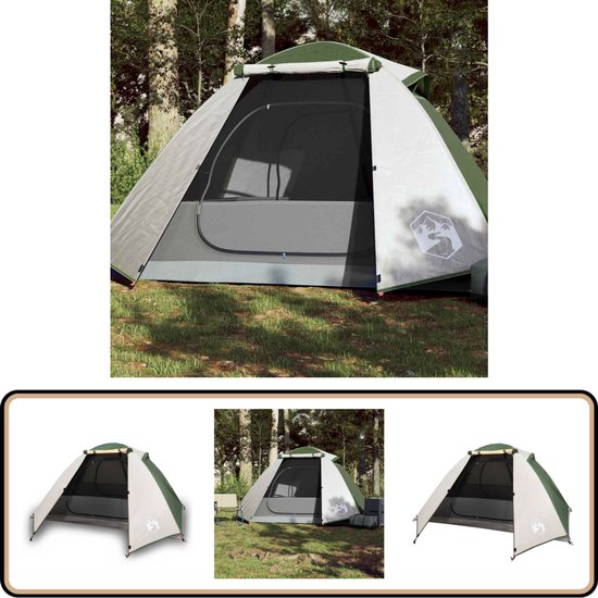 vidaXL Koepeltent - 2-persoons - Waterdicht - Groen Kampeerten - Dome Tent - Twee Persoons Tent - Groene Tent - Waterdicht Tent van VidaXL