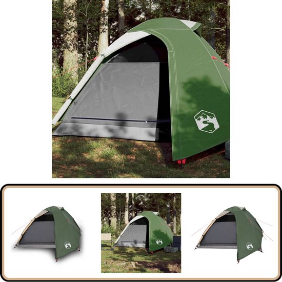 vidaXL Koepeltent 2-persoons waterdicht groen Kampeerten - Tent - Koepeltent - Campingtent - Buitenleven van VidaXL