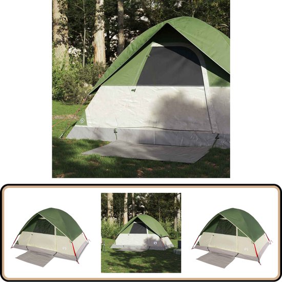 vidaXL Koepeltent - 2-persoons - Waterdicht - Groen Kampeertentoonstelling - Campingtenten - Groene Tent - Tweepersoonstent - Waterdichte Tent van Vidaxl