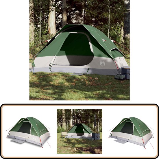 vidaXL Koepeltent 2-persoons waterdicht groen Koepeltent - Campingtent - Tent - Buitenleven - Vakantie van Vidaxl