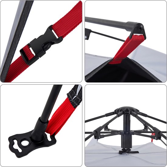 vidaXL - Koepeltent - 3-persoons - snelontgrendeling - verduisterende - stof - wit van vidaXL