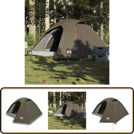 vidaXL Koepeltent - 3-persoons - Waterdicht - Bruin Kampeer Tent - Koepeltent - Tent Bruine Kleur - Camping Tent - Outdoor Tent van Vidaxl