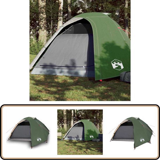 vidaXL Koepeltent - 4-persoons - Groen - Waterdicht Kampeerten - Tent - Koepeltent - Campingtent - Outdoor van Vidaxl