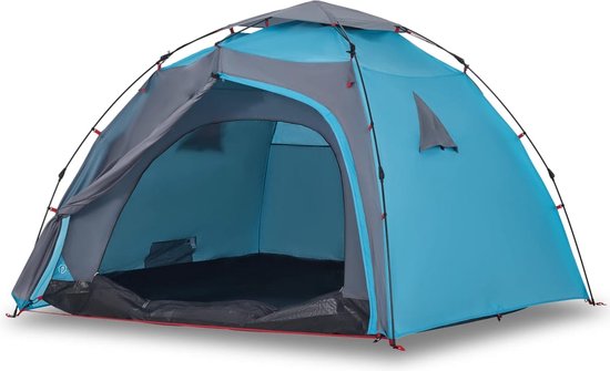 vidaXL - Koepeltent - 4-persoons - snelontgrendeling - blauw van vidaXL