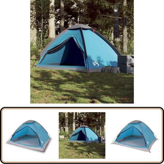 vidaXL Koepeltent - 4-persoons - Waterdicht - Blauw Koepeltent - Campingtent - Tent - Kampeeruitrusting - Outdoorleven van Vidaxl