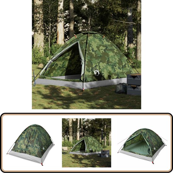 vidaXL Koepeltent 4-persoons waterdicht camouflage Kampeertent - Tent - Koepeltent - Campinguitrusting - Waterproof Tent van VidaXL