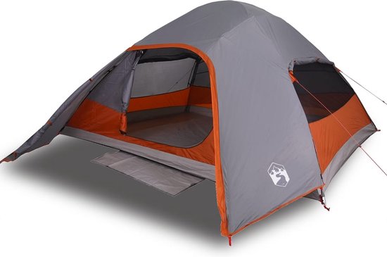 vidaXL - Koepeltent - 4-persoons - waterdicht - grijs van Vidaxl