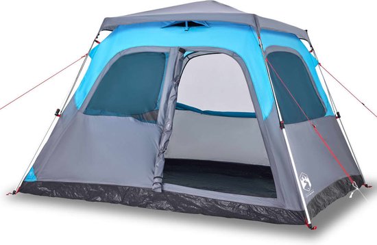 vidaXL - Koepeltent - 6-persoons - snelontgrendeling - blauw van vidaXL