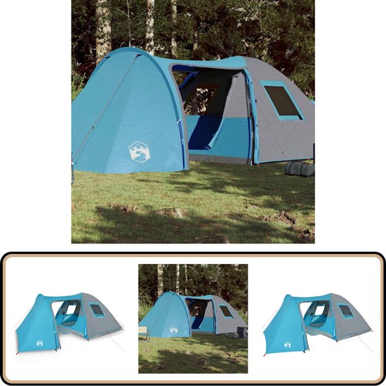vidaXL Koepeltent - 6-persoons - Waterdicht - Blauw Kampeeruitrusting - Familietent - Gezinstent - Koepeltent - Waterdichte Tent van Vidaxl
