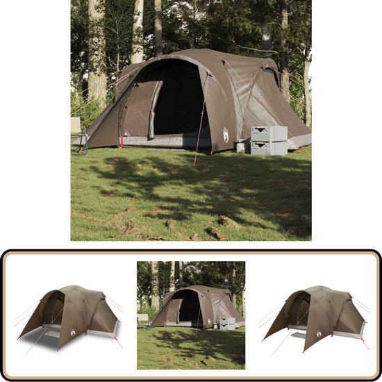 vidaXL Koepeltent - 6-persoons - Waterdicht - Bruin Koepeltent - Familietent - Campingtent - Tent 6 Persoons - Waterdichte Tent van Vidaxl