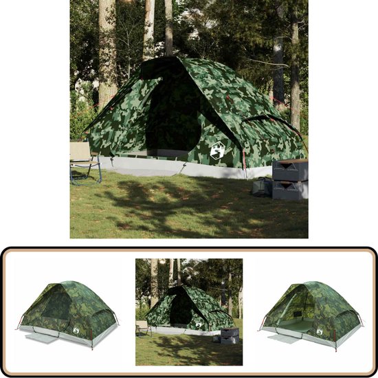 vidaXL Koepeltent - 6-Persoons - Waterdicht - Camouflage Kampeer Tent - Tent - Familie Tent - Buitenleven - Camping Accessoires van Vidaxl