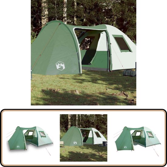 vidaXL Koepeltent - 6-Persoons - Waterdicht - Groen Kampeeruitrusting - Gezinstent - Koepeltent - Campingtent - Buitenleven van VidaXL