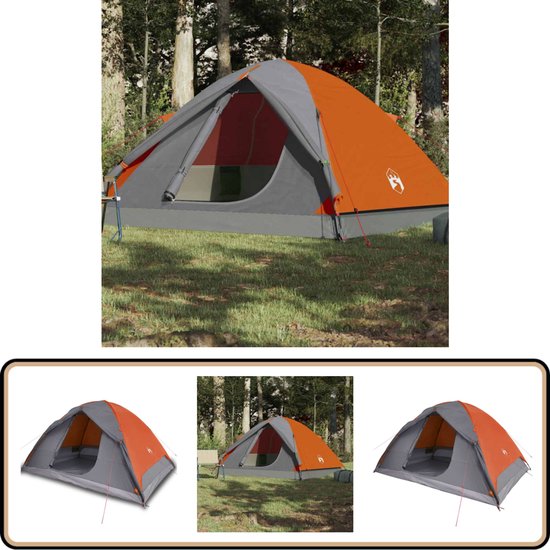 vidaXL Koepeltent 6-persoons waterdicht oranje Kampeer Tent - Tent - Campingtent - Koepeltent - Buitenleven van Vidaxl