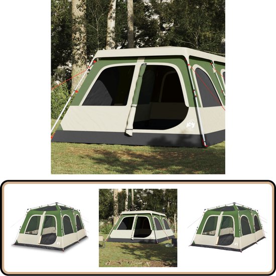 vidaXL Koepeltent 8-persoons - Groen - Snelontgrendeling Familietent - Gezinstent - Kampioen - Campingtent - Koepeltent van VidaXL