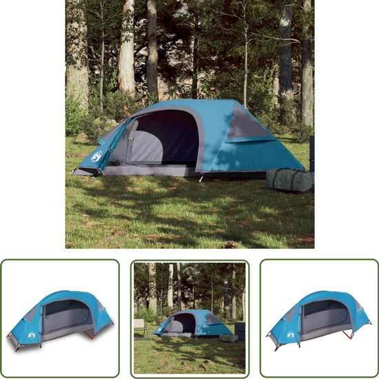 vidaXL Koepeltent - Kampeer Tent - Koepeltent 1-persoons waterdicht blauw - 1 Persoons Tent - Blauwe Tent - Waterdichte Tent van Merkloos