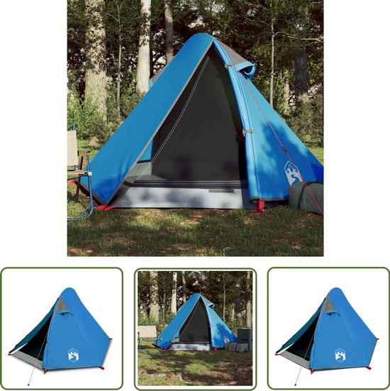 vidaXL Koepeltent - Kampeer Tent - Koepeltent 2-persoons waterdicht blauw - Tweepersoons Tent - Waterdichte Tent - Compacte Tent van Merkloos