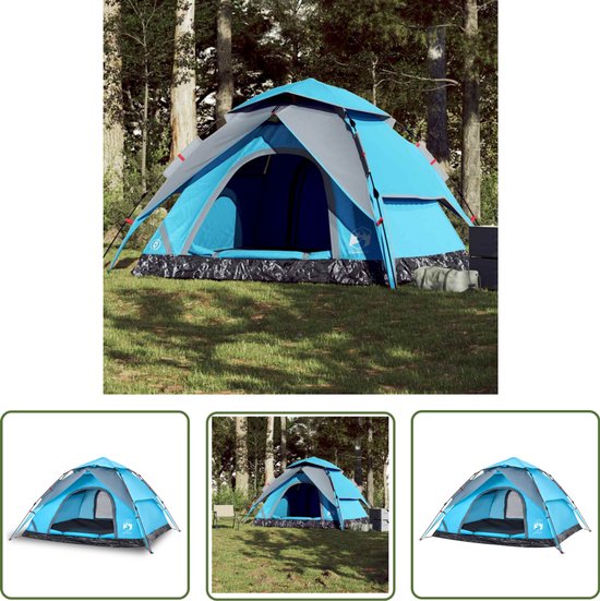 vidaXL Koepeltent - Kampeerten - Koepeltent 5-persoons snelontgrendeling blauw - Tent - Buitenleven - Vakantie van Vidaxl
