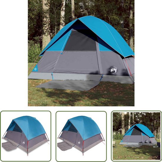 vidaXL Koepeltent - Kampeertent - Koepeltent 3-persoons waterdicht blauw - Tent - Campingtent - Outdoor van VidaXL