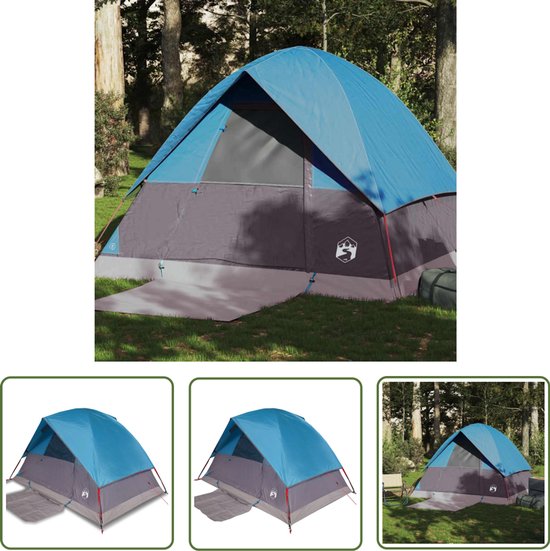 vidaXL Koepeltent - Kampeertent - Koepeltent 4-persoons waterdicht blauw - Tent - Blauwe Tent - 4 Persoons Tent van Vidaxl