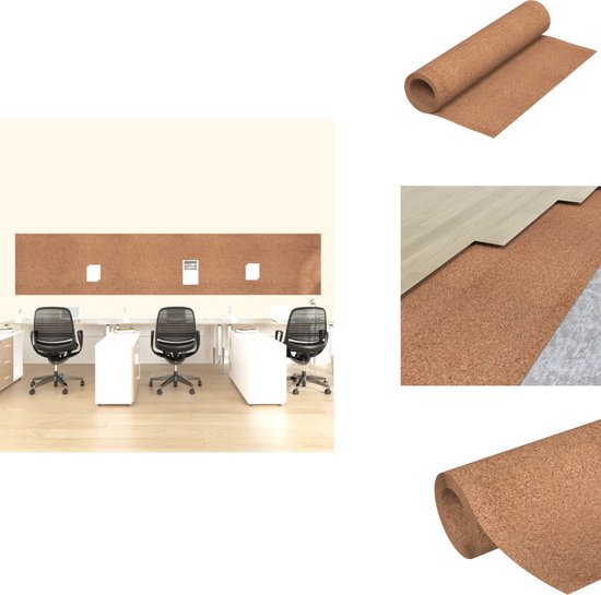 vidaXL Kurkrol - Kurkrollen - Kurk Op Rol - Wandbekleding - Kurkrol 100x500 cm 2 mm van VidaXL