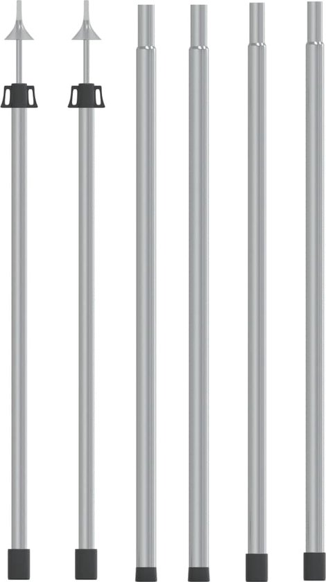 vidaXL - Luifelstokken - 2 - st - telescopisch - 102-260 - cm - aluminium van vidaXL