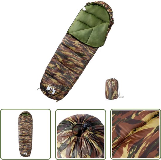 vidaXL Mummieslaapzak - Slaapzak - Slaapzak mummie voor volwassenen 3 seizoenen - Campingspullen - Kampeerspullen - Buitensport van VidaXL