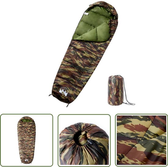 vidaXL Mummieslaapzak - Slaapzak - Slaapzak mummie voor volwassenen 3 seizoenen - Campingspullen - Kampeerspullen - Slaapcomfort van Merkloos