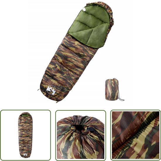 vidaXL Mummieslaapzak - Slaapzak - Slaapzak mummie voor volwassenen 3 seizoenen - Campingspullen - Outdoor Spullen - Winterkleding van VidaXL