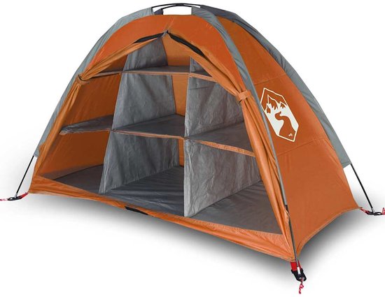 vidaXL - Opbergtent - 9 - vakken - waterdicht - grijs - en - oranje van VidaXL
