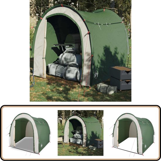 vidaXL Opbergtent - Waterdicht - Groen - 204x183x178 cm Opslagruimte - Opbergtent - Kampeeraccessoires - Buitenleven - Tuinaccessoire van Vidaxl