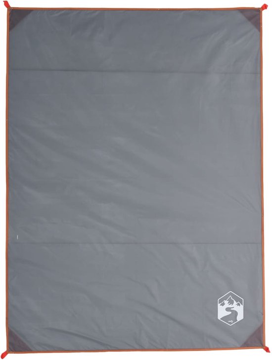vidaXL - Picknickkleed - met - haringen - 205x155 - cm - grijs - en - oranje van vidaXL
