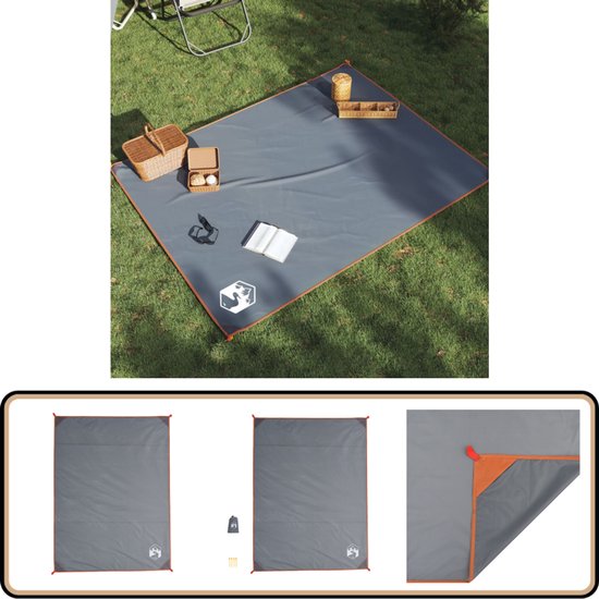 vidaXL Picknickkleed met haringen 205x155 cm Picknickkleed - Strandlaken - Buitenspeelplek - Picnic Dekentje - Regenproof van Vidaxl