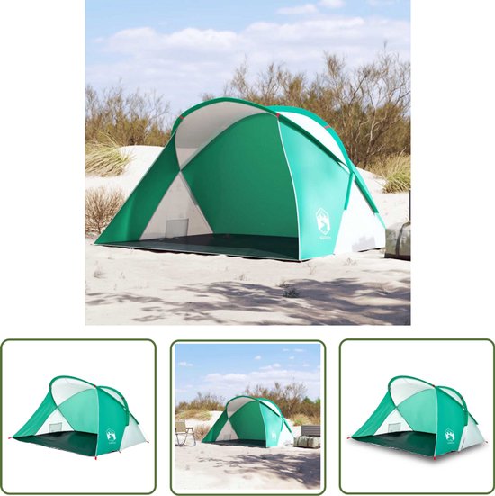 vidaXL Pop-up Tent - Strandtent - Strandtent 2-persoons pop-up waterdicht zeegroen - Strandparasol - Zonnebescherming - Beach Shelter van Merkloos