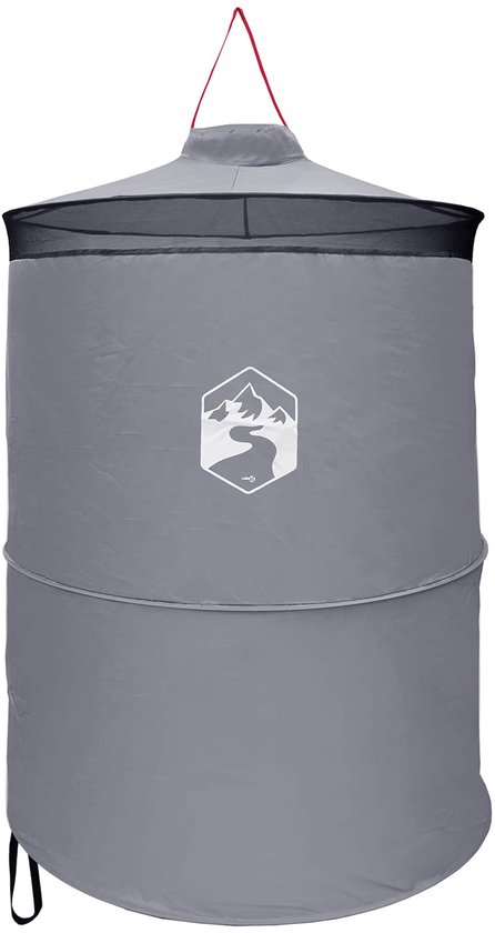 vidaXL - Pop-up - Toilet - Tent - met - Hangtouw - 97 - x - 126 - cm - Grijs - en - Oranje