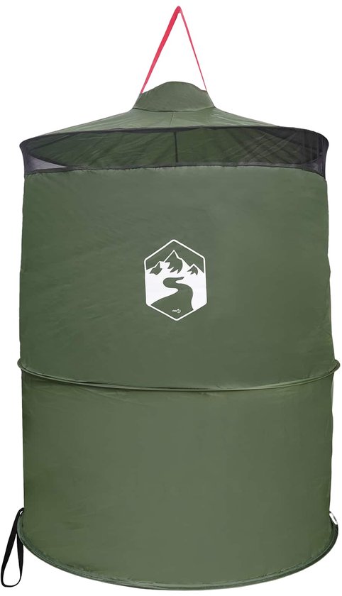 vidaXL - Pop-up - Toilet - Tent - met - Hangtouw - Groen - 97 - x - 126 - cm