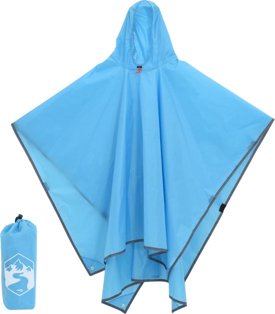 vidaXL - Regenponcho - met - capuchon - 2-in-1 - ontwerp - 223x145 - cm - blauw van Vidaxl