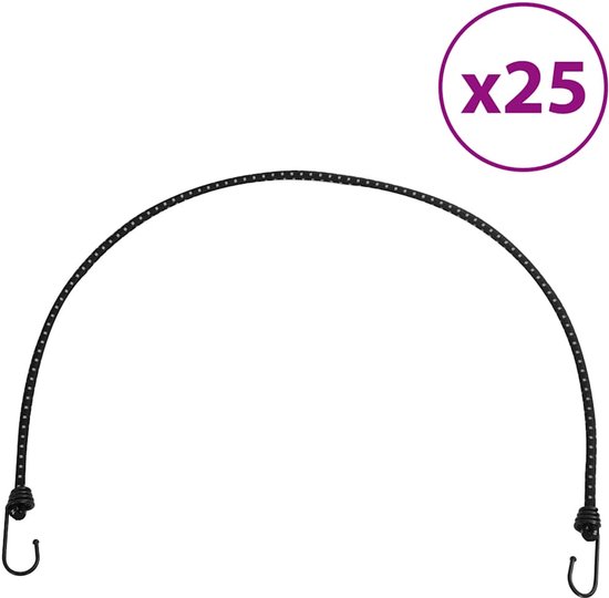 vidaXL - Spanelastieken - met - reflecterende - strips - en - haken - 25 - st - 100 - cm