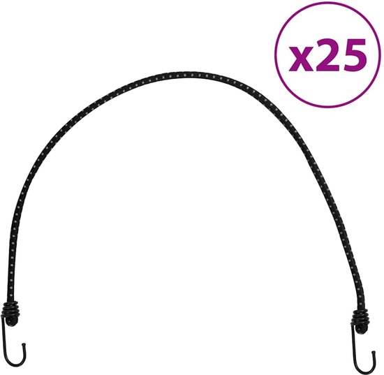 vidaXL - Spanelastieken - met - reflecterende - strips - en - haken - 25 - st - 88 - cm