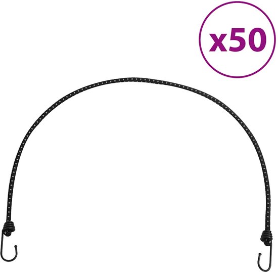 vidaXL - Spanelastieken - met - reflecterende - strips - en - haken - 50 - st - 100 - cm van Vidaxl