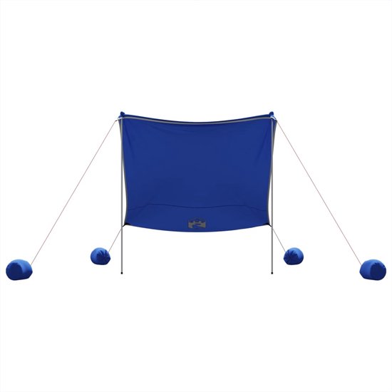 vidaXL - Strandluifel - met - zandankers - 214x236 - cm - blauw van VidaXL