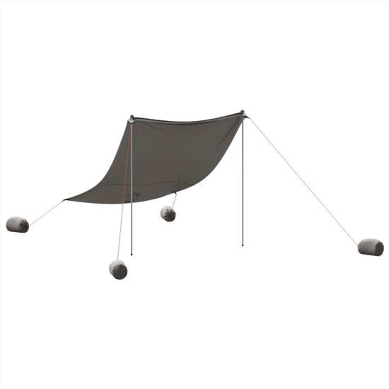 vidaXL - Strandluifel - met - zandankers - 214x236 - cm - grijs van VidaXL