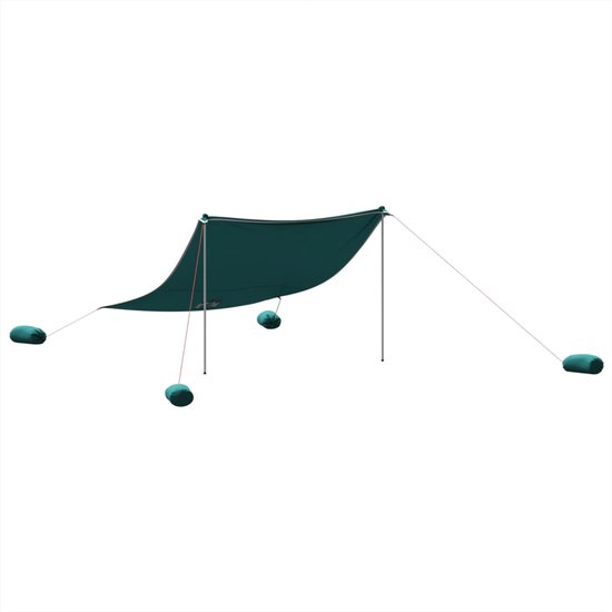 vidaXL - Strandluifel - met - zandankers - 304x300 - cm - groen van Vidaxl