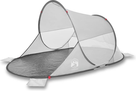 vidaXL - Strandtent - 2-persoons - pop-up - waterdicht - grijs van vidaXL