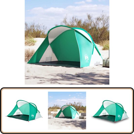 vidaXL Strandtent 2-persoons Pop-up Zeegroen Strandtent - Pop-up Tent - Zee Groen - Watersdicht - Camping van Vidaxl