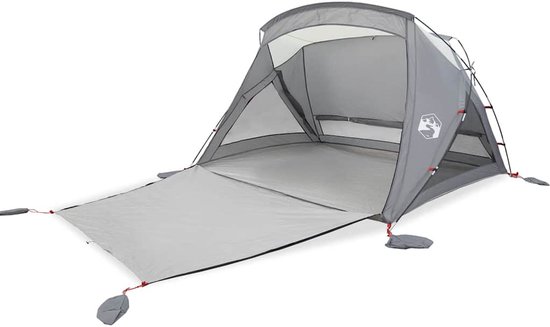 vidaXL - Strandtent - 2-persoons - waterdicht - grijs van VidaXL