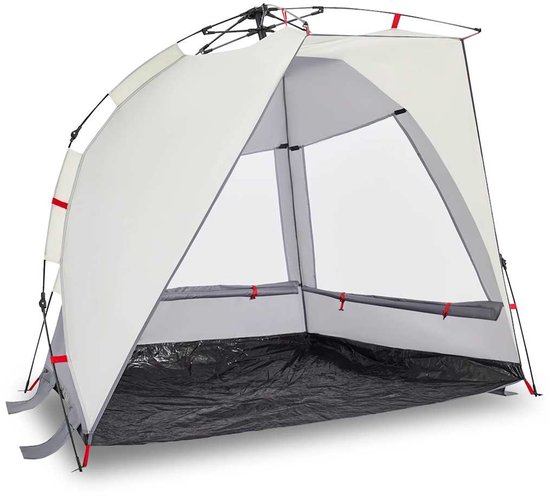 vidaXL - Strandtent - 2-persoons - waterdicht - snelontgrendeling - grijs van VidaXL